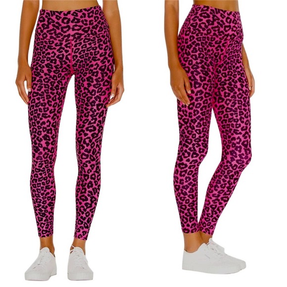 Beach Riot Pants - BEACH RIOT X REVOLVE Sport Ayla Pink Leopard Leggings Size Small